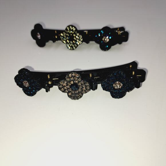 11 Mixed Hair Clips and hair separators Multicolored stones - Picture 5 of 16